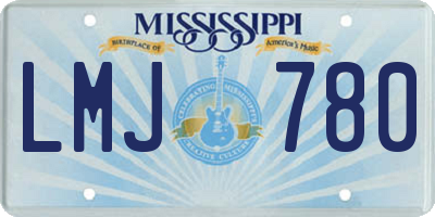 MS license plate LMJ780