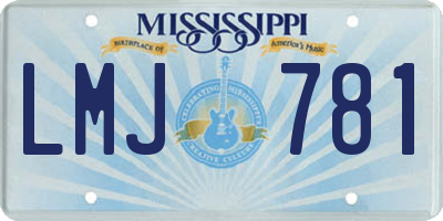 MS license plate LMJ781