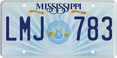 MS license plate LMJ783