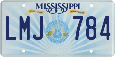 MS license plate LMJ784