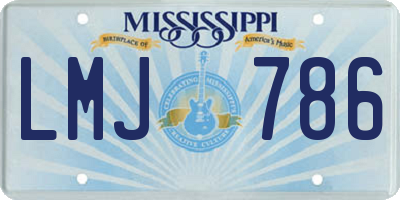MS license plate LMJ786