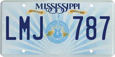 MS license plate LMJ787