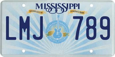 MS license plate LMJ789