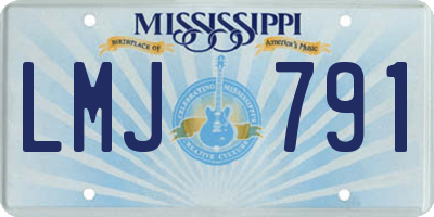 MS license plate LMJ791