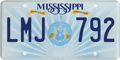 MS license plate LMJ792