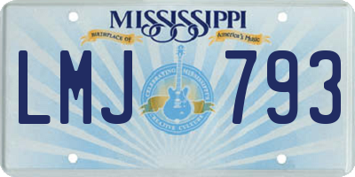 MS license plate LMJ793