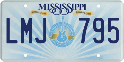 MS license plate LMJ795