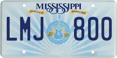 MS license plate LMJ800