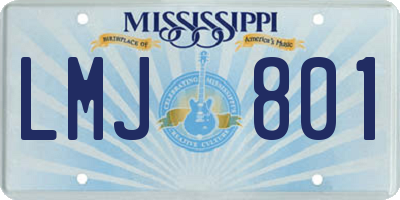MS license plate LMJ801