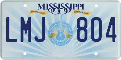 MS license plate LMJ804