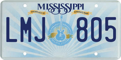 MS license plate LMJ805