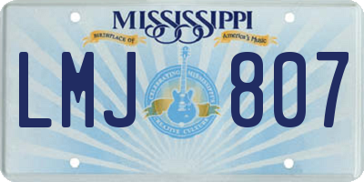 MS license plate LMJ807