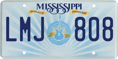 MS license plate LMJ808
