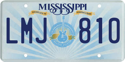 MS license plate LMJ810