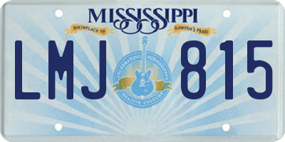 MS license plate LMJ815