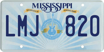MS license plate LMJ820