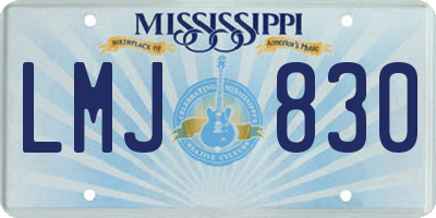 MS license plate LMJ830