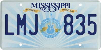 MS license plate LMJ835