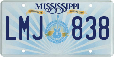 MS license plate LMJ838