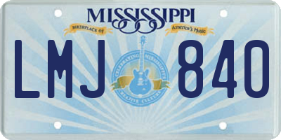 MS license plate LMJ840