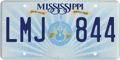 MS license plate LMJ844