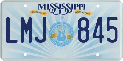 MS license plate LMJ845