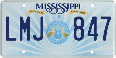 MS license plate LMJ847