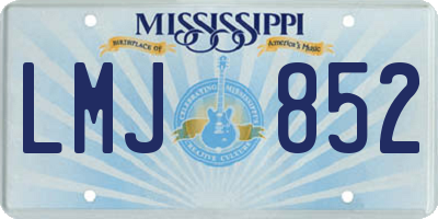 MS license plate LMJ852