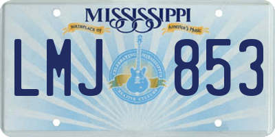 MS license plate LMJ853