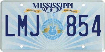 MS license plate LMJ854