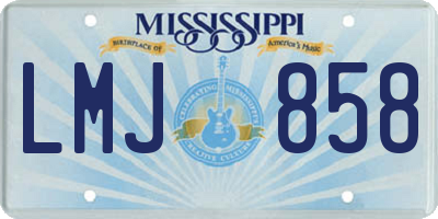 MS license plate LMJ858