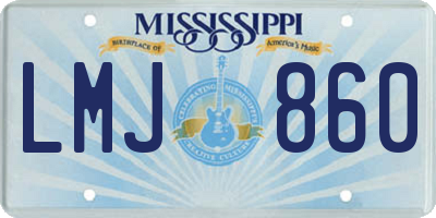MS license plate LMJ860