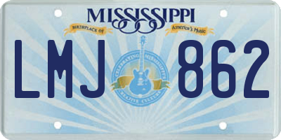 MS license plate LMJ862