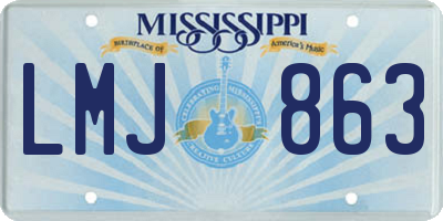 MS license plate LMJ863