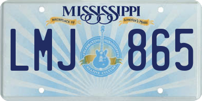 MS license plate LMJ865