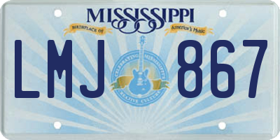MS license plate LMJ867