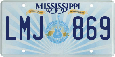 MS license plate LMJ869