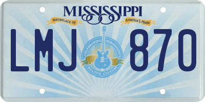 MS license plate LMJ870