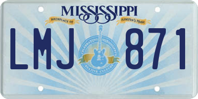 MS license plate LMJ871
