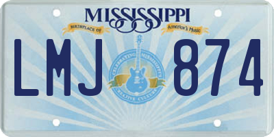 MS license plate LMJ874