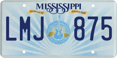 MS license plate LMJ875