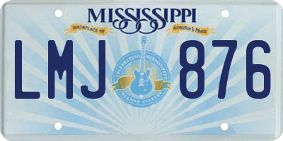 MS license plate LMJ876