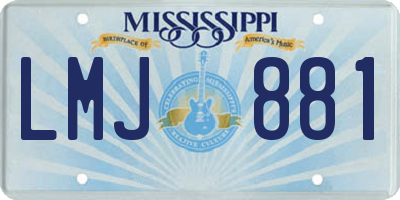 MS license plate LMJ881