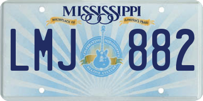 MS license plate LMJ882