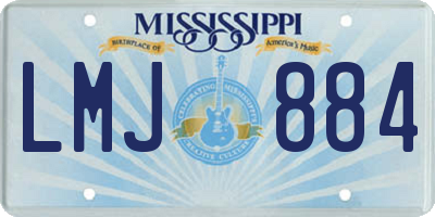 MS license plate LMJ884