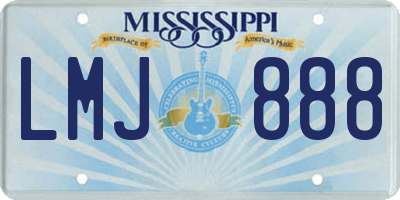 MS license plate LMJ888