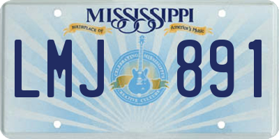 MS license plate LMJ891