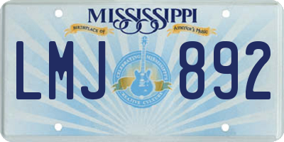 MS license plate LMJ892