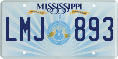 MS license plate LMJ893