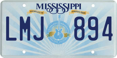 MS license plate LMJ894